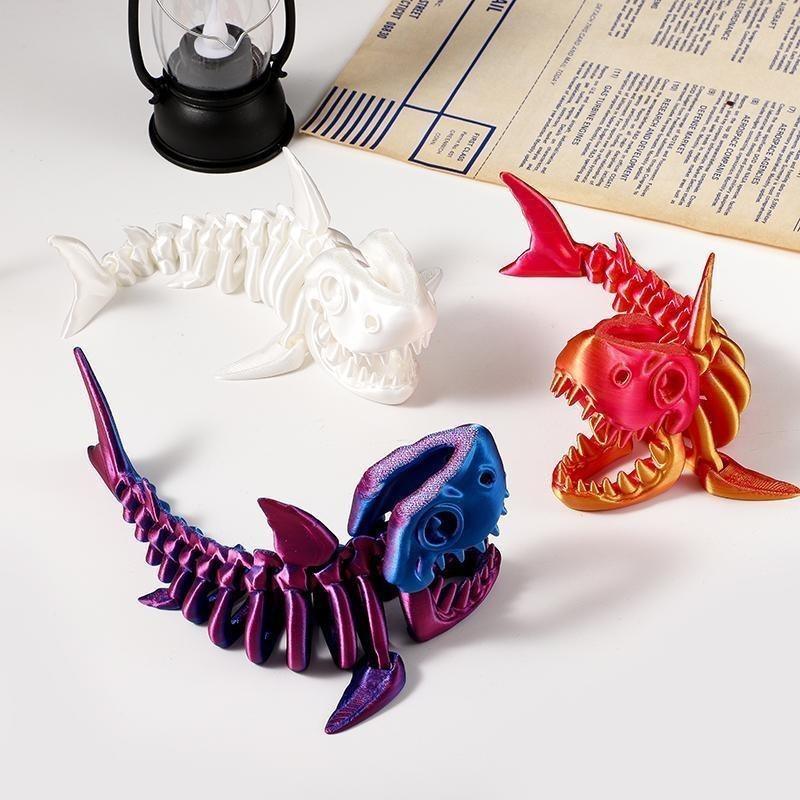 3d articulated skeleton Shark