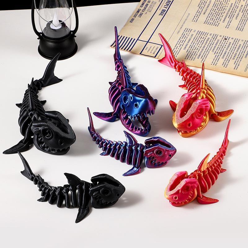 3d articulated skeleton Shark
