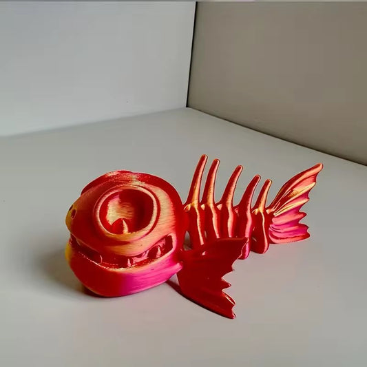 Super Flexi Articulated Skeleton Piranha 8cm red gold