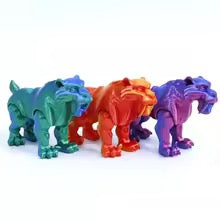 Super Flexi Articulated Sabre Tooth Tiger 11.5cm Laser Red