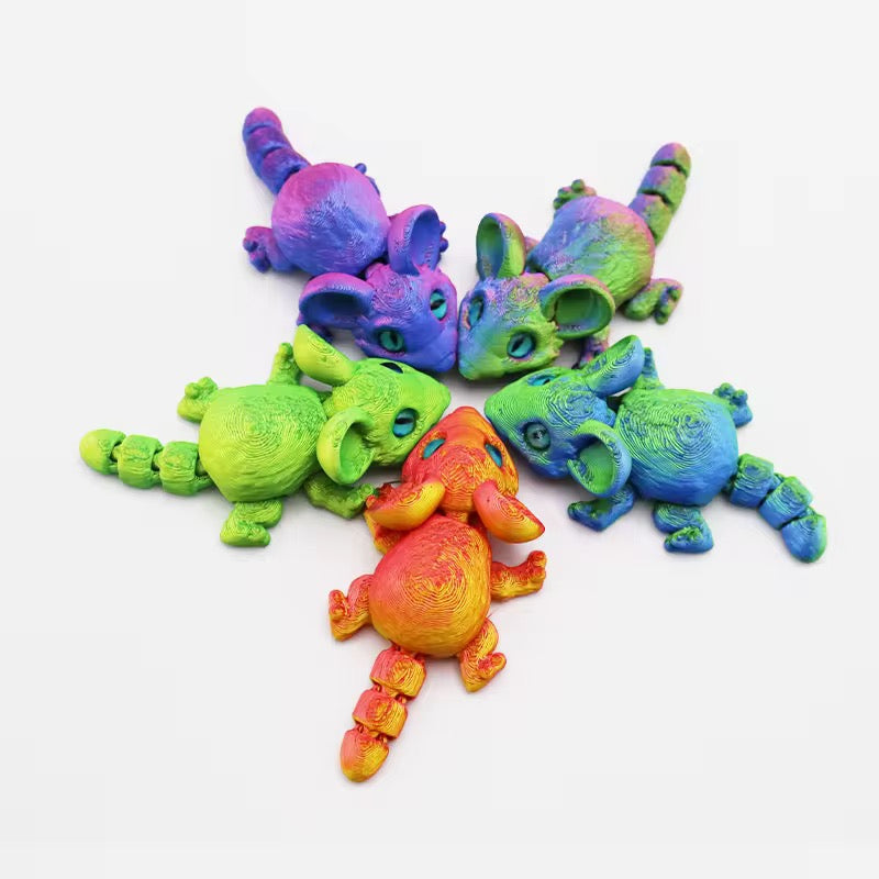 Super Flexi Articulated Mouse Blue Green 8cm