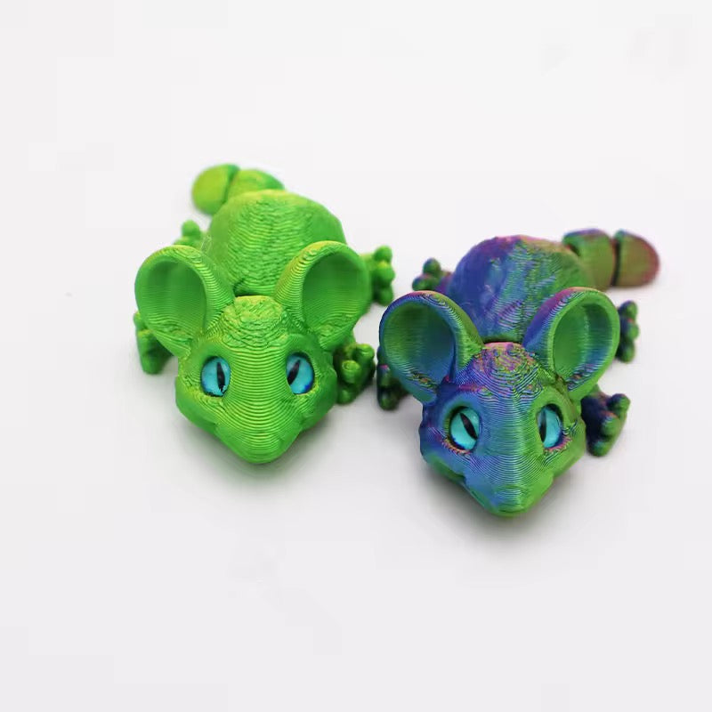 Super Flexi Articulated Mouse Blue Green 8cm