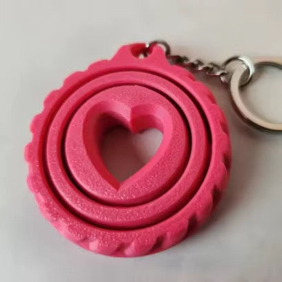 Heart in the middle 3d printed fidget keyring