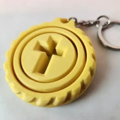 Cross in the middle 3d printed fidget keyring