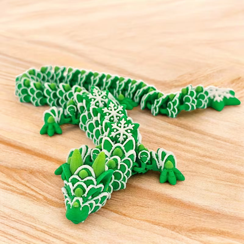 3d articulated snowflake dragon