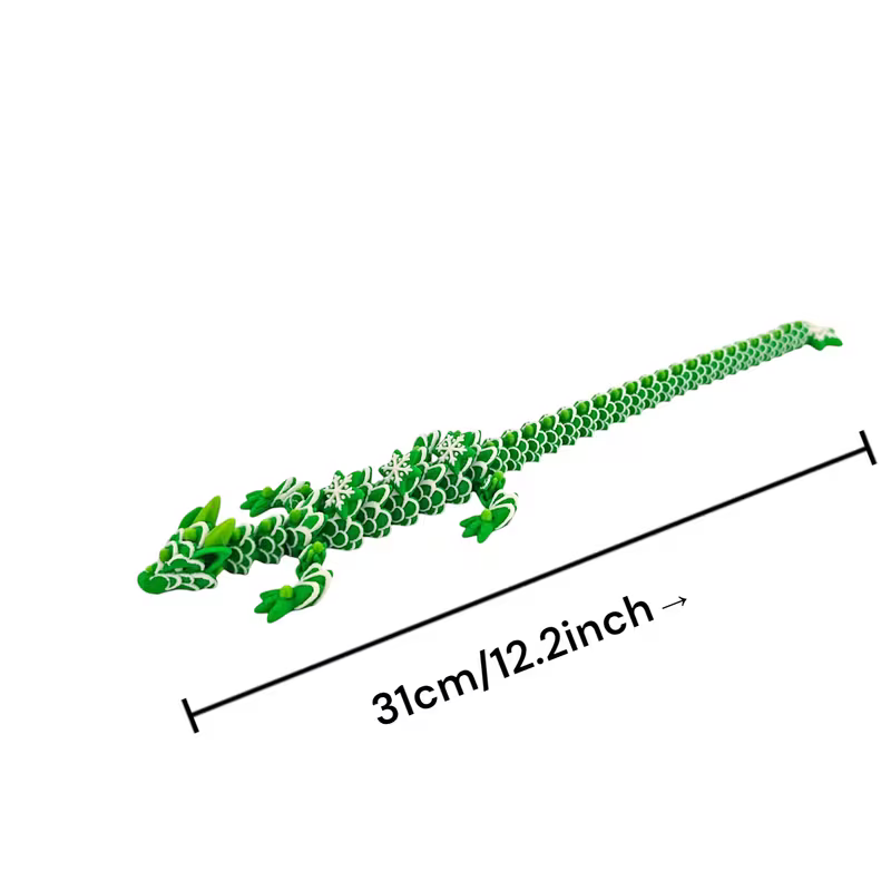3d articulated snowflake dragon