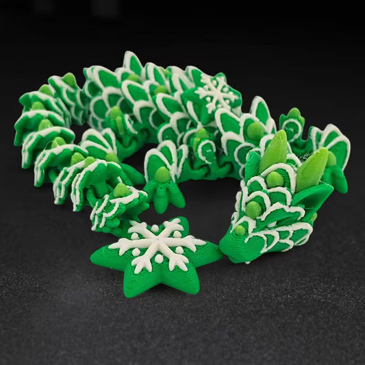 3d articulated snowflake dragon