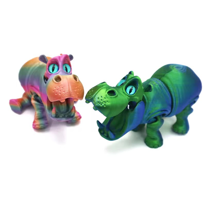 Super Flexi Articulated Hippo 10 cm Black Red