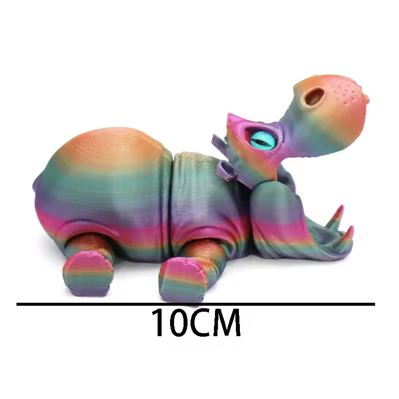Super Flexi Articulated Hippo 10 cm Black Red