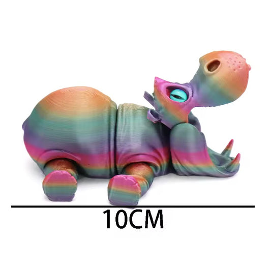 Super Flexi Articulated Hippo 10 cm Candy