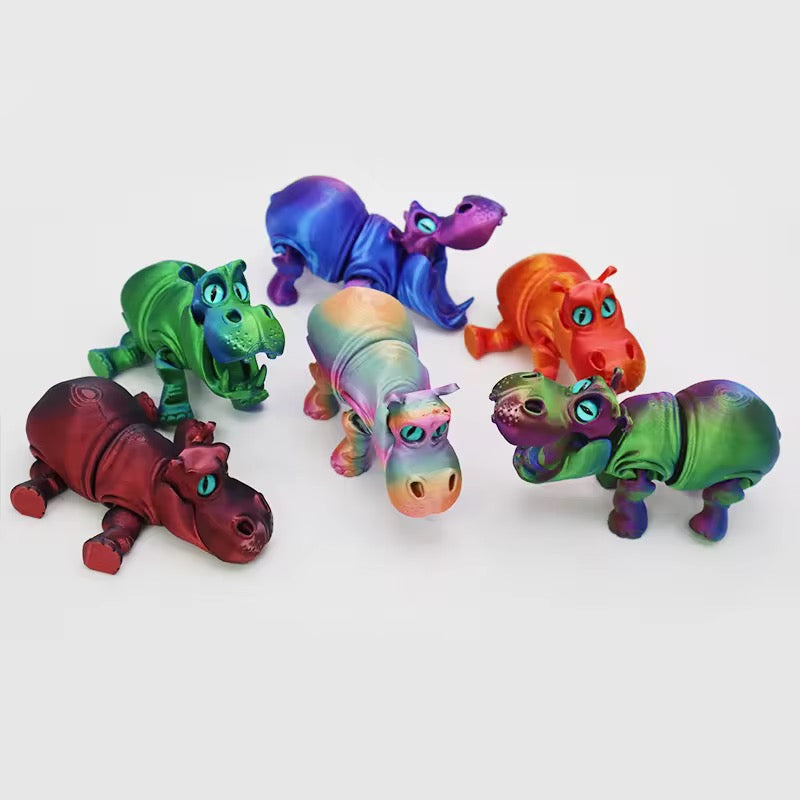 Super Flexi Articulated Hippo 10 cm Black Red