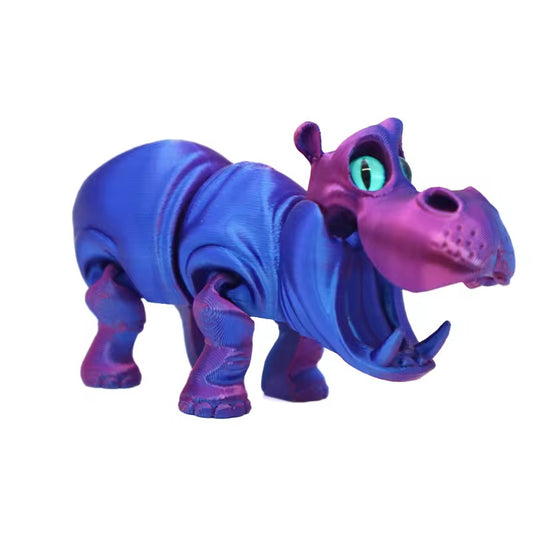 Super Flexi Articulated Hippo 10 cm Laser Purple