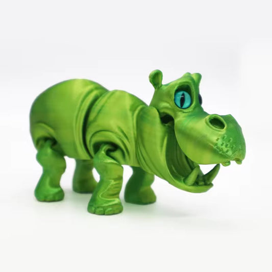Super Flexi Articulated Hippo 10 cm Yellow Green