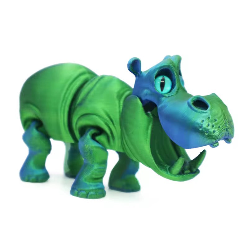 Super Flexi Articulated Hippo 10 cm Black Red