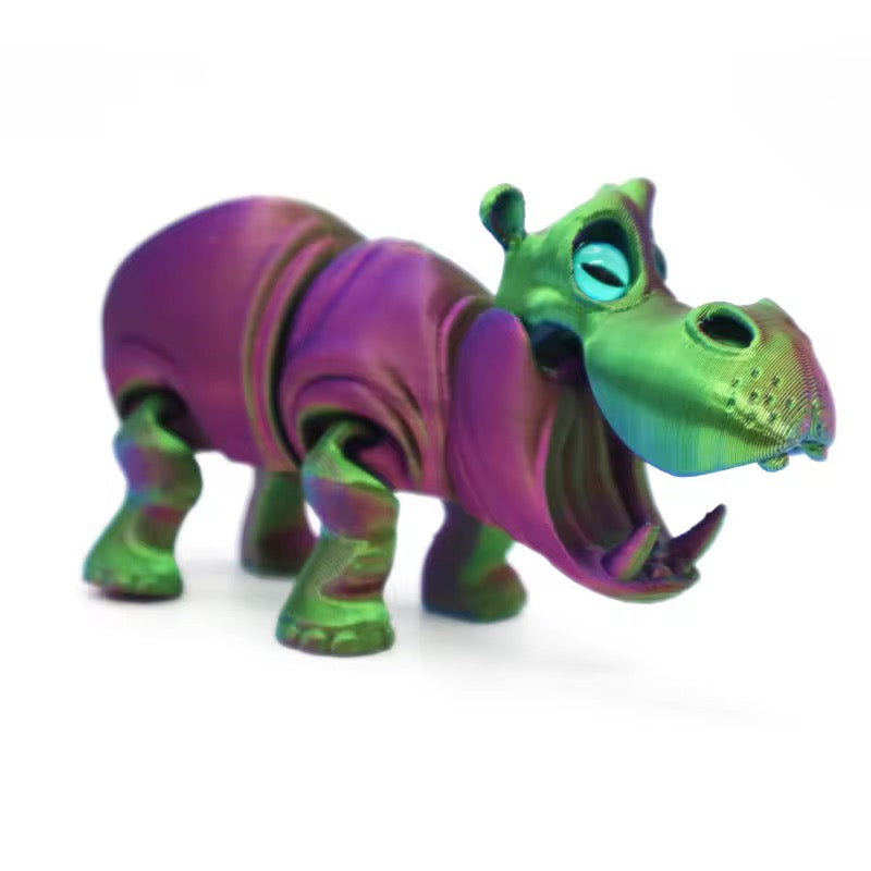 Super Flexi Articulated Hippo 10 cm Black Red