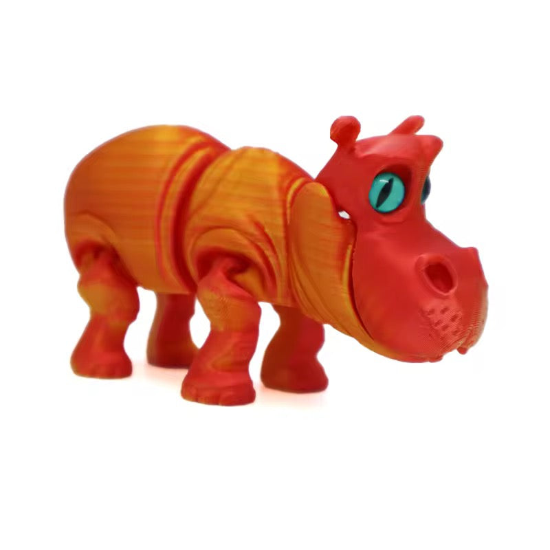Super Flexi Articulated Hippo 10 cm Black Red