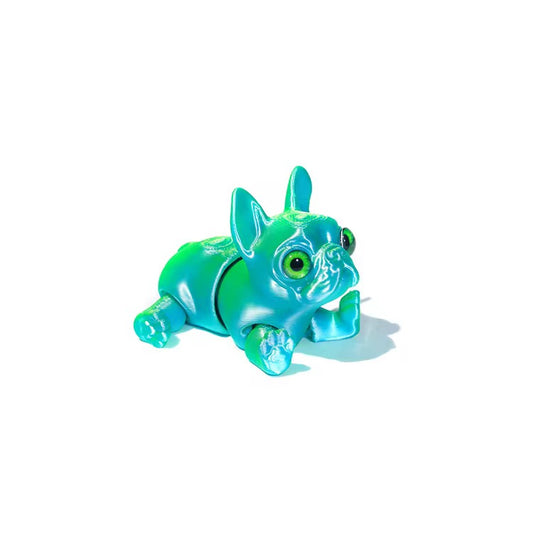Super Flexi Articulated French Bulldog 6cm Green Blue