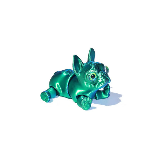 Super Flexi Articulated French Bulldog 6cm blue green