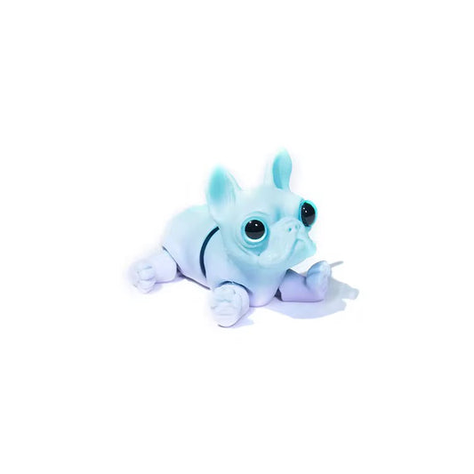 Super Flexi Articulated French Bulldog 6cm Turquoise and Lilac