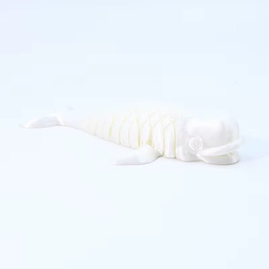 Super Flexi articulated Sperm whale silk white