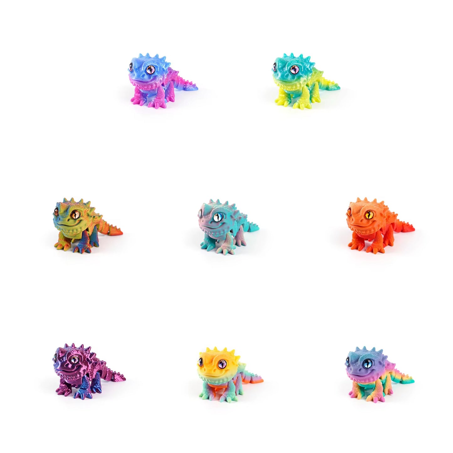 Super Flexi Articulated Fun Bearded Dragon 9cm rainbow