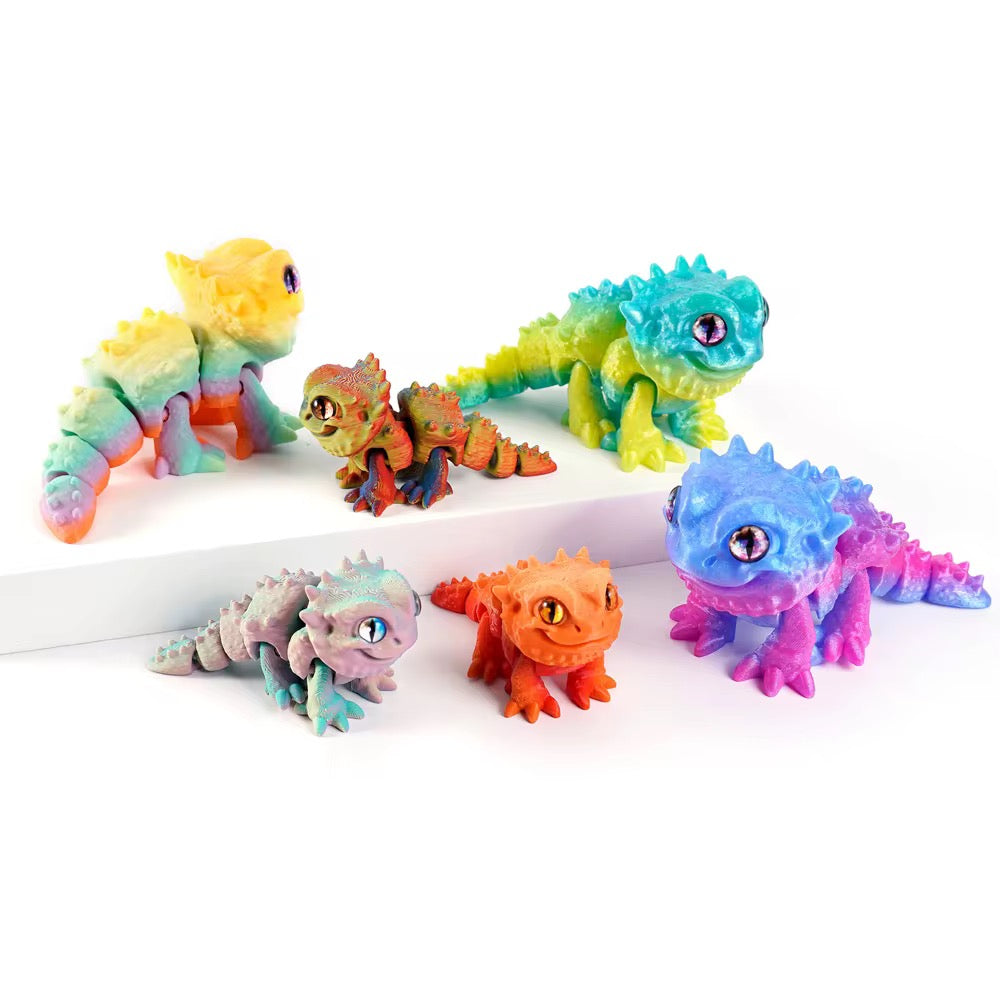 Super Flexi Articulated Fun Bearded Dragon 9cm rainbow