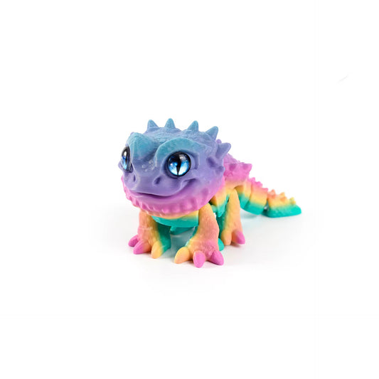 Super Flexi Articulated Fun Bearded Dragon 14cm Rainbow