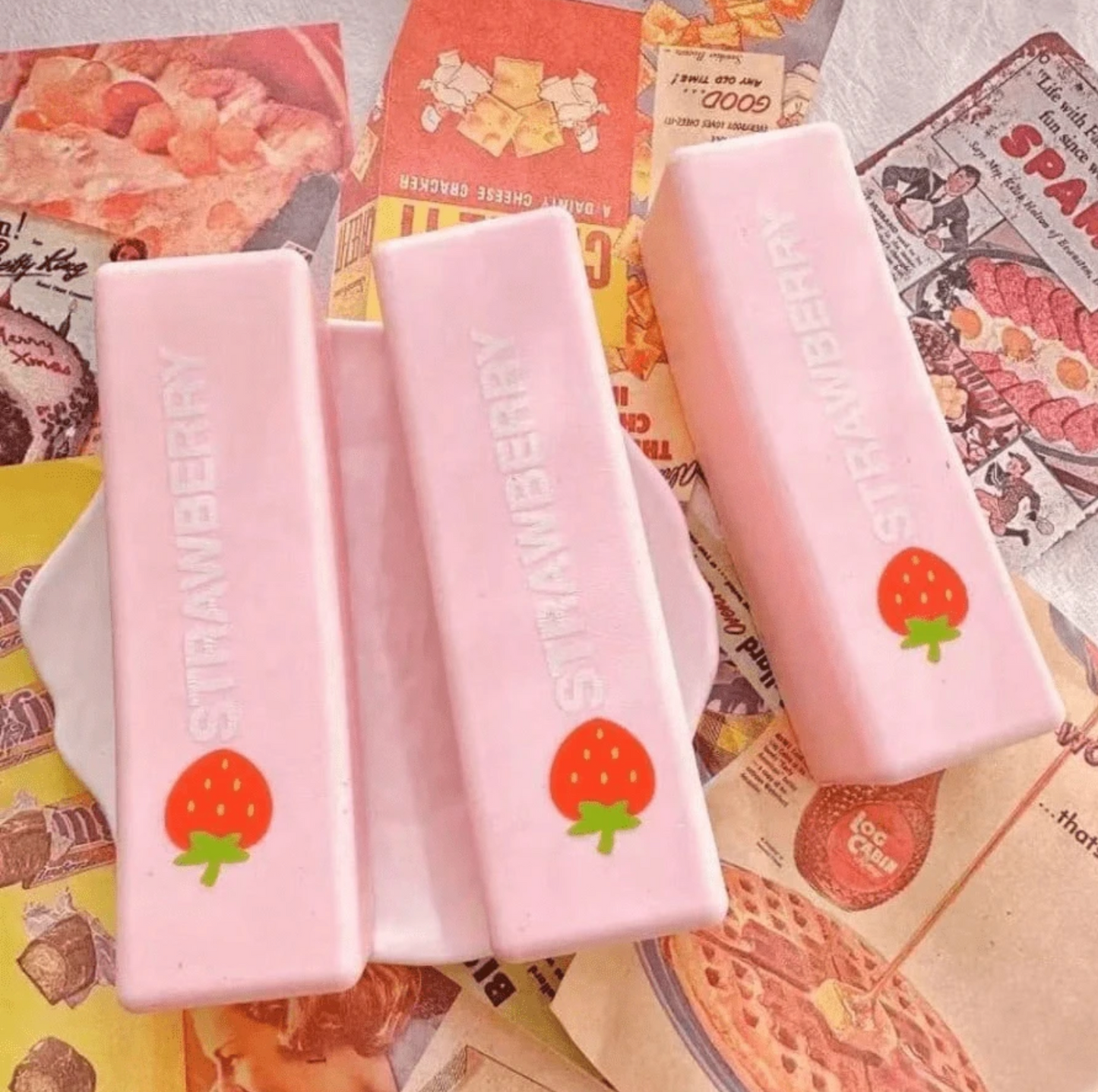 Pink strawberry butter squishy
