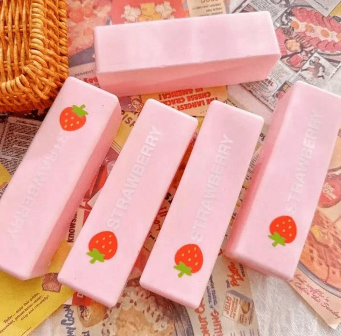 Pink strawberry butter squishy