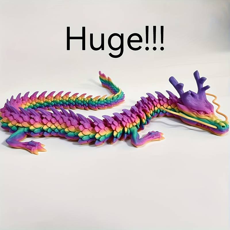 Large Flexi Articulated Dragon Laser black 30cm 11.81in