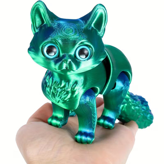 Flexi Articulated Cartoon Cat Laser Green 4.72in 12cm