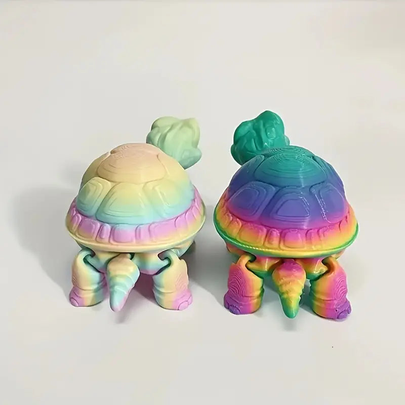 Flexi Multicoloured articulated turtle with secret storage