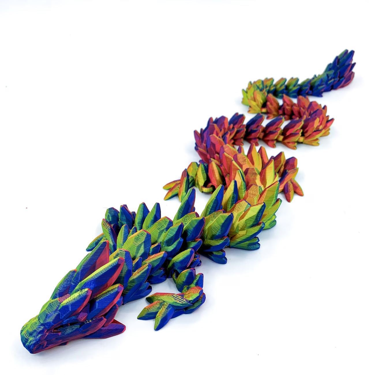 3d articulated iridescent dragon