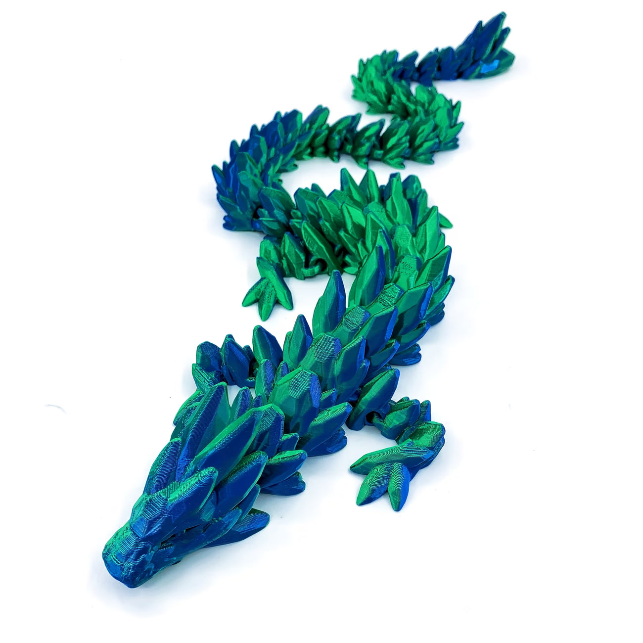 3d articulated iridescent dragon