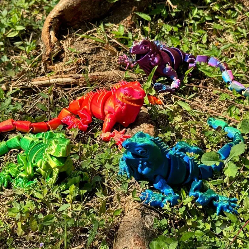 Multi Coloured Flexi Articulated Iguana Lizard
