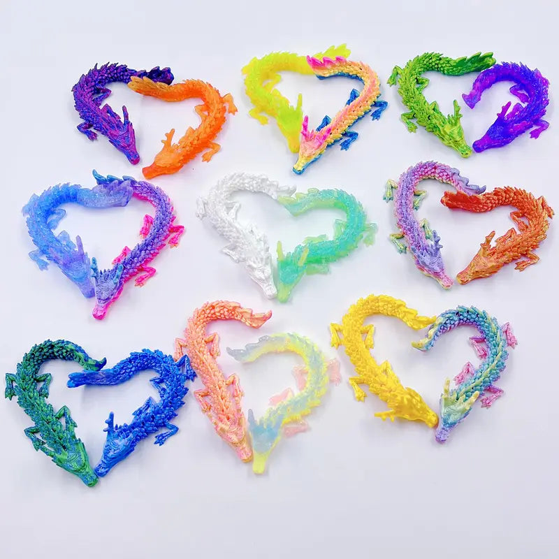 Small Flexi Articulated Multicoloured Dragon 13cm 5.12in