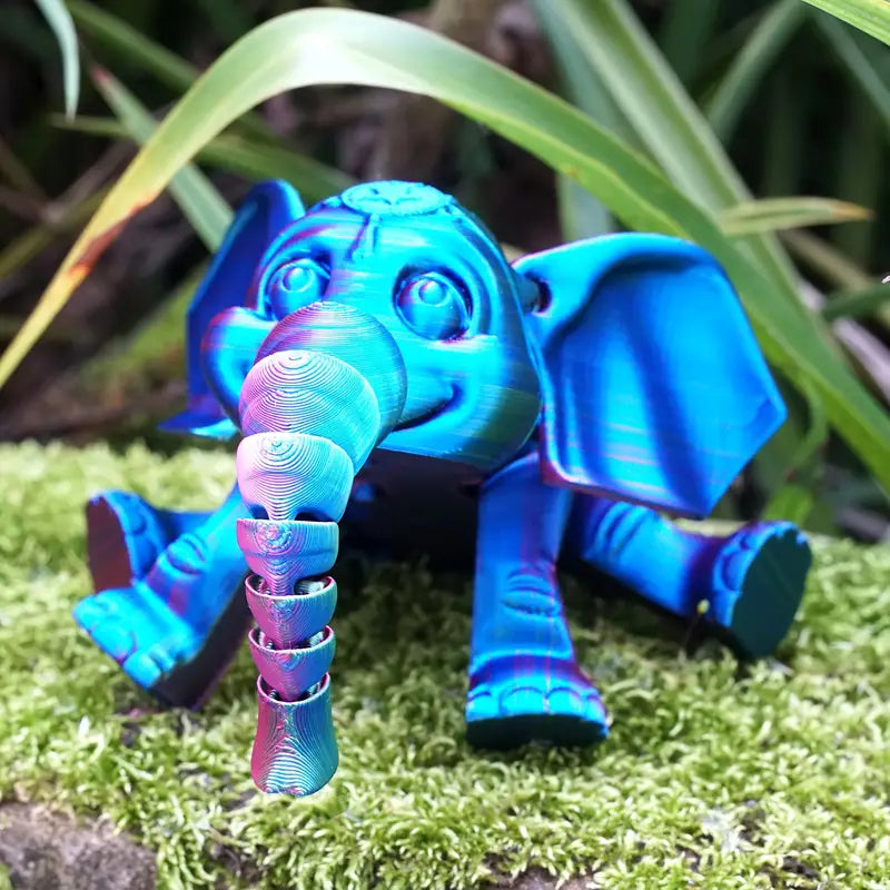 Adorable Multi Coloured Flexi Articulated Elephant