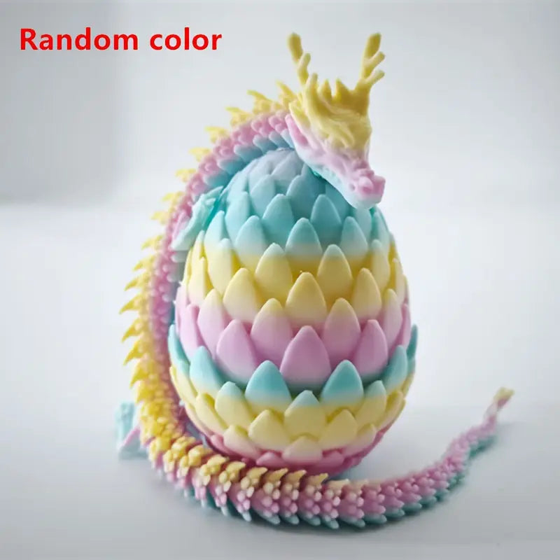 Giant Multi Coloured Flex Articulated Dragon and Egg