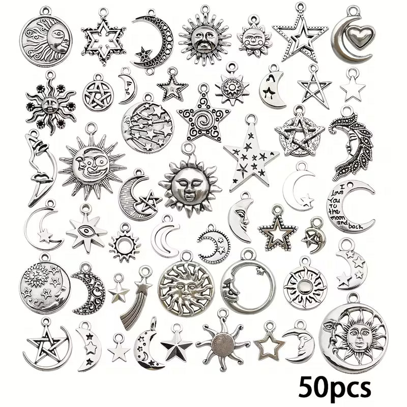 Moon Star Sun Charms