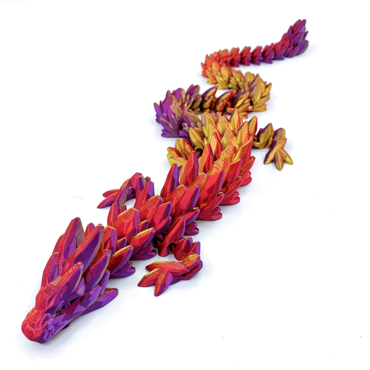 3d articulated iridescent dragon