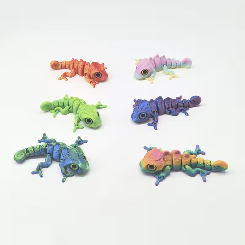 Flexi Articulated Baby Chameleon Multi Coloured 6cm