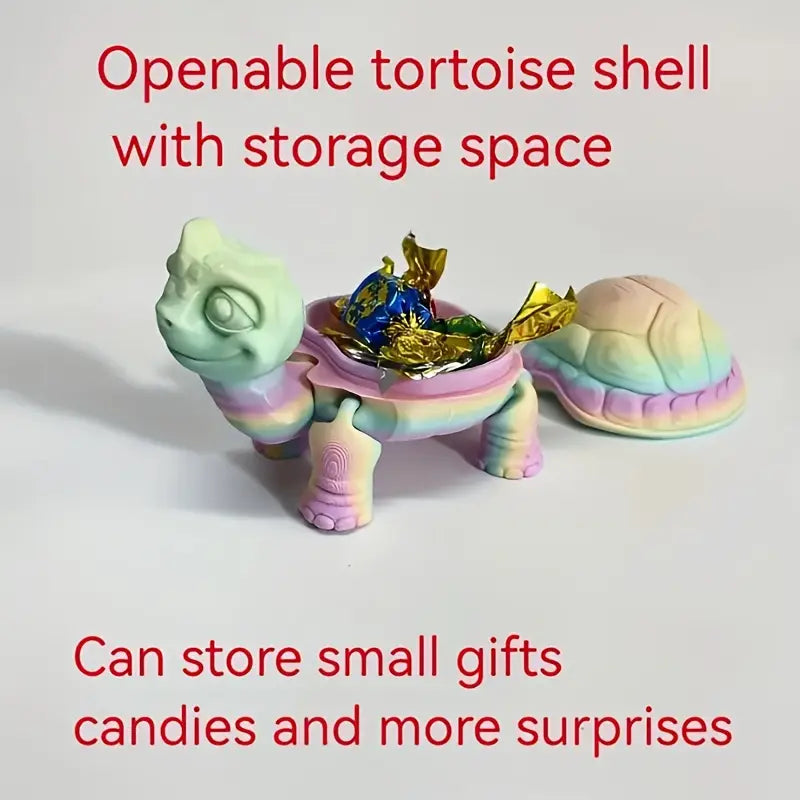 Flexi Multicoloured articulated turtle with secret storage