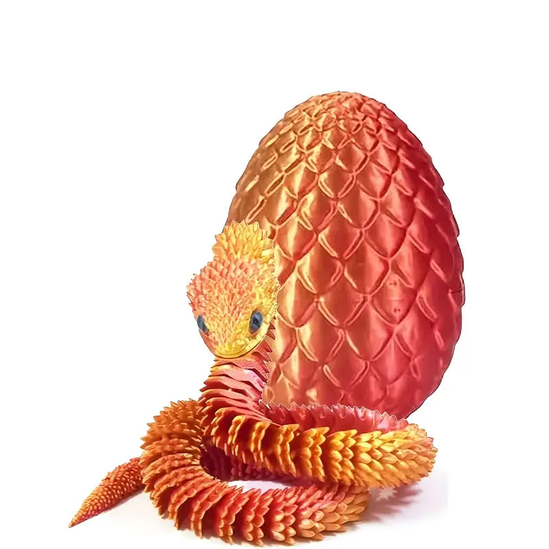 Flexi Articulated Snake and Egg Black/Red 30cm 11.81in