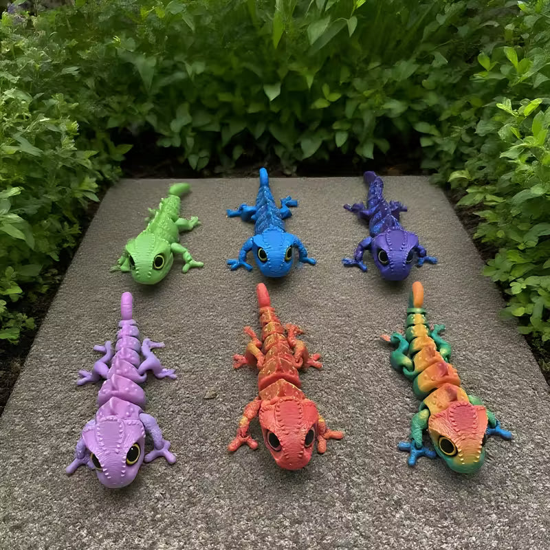 Flexi Articulated Baby Chameleon Multi Coloured 6cm