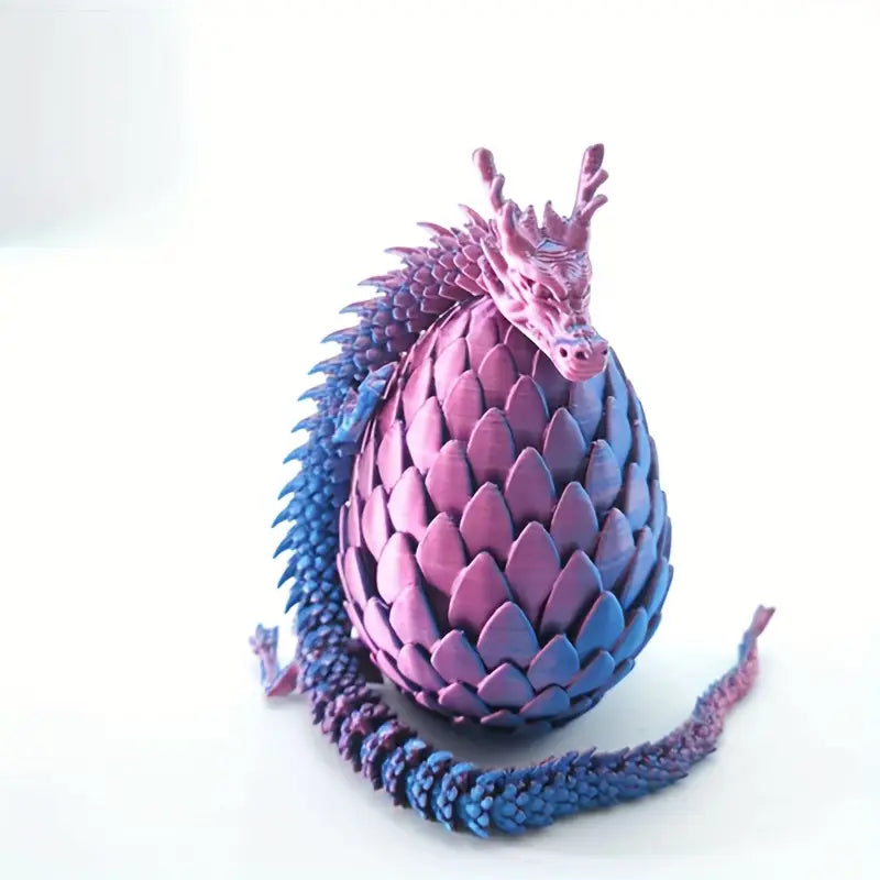 Giant Multi Coloured Flex Articulated Dragon and Egg
