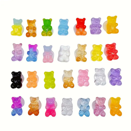 Transparent Teddy Bear Shoe Charms