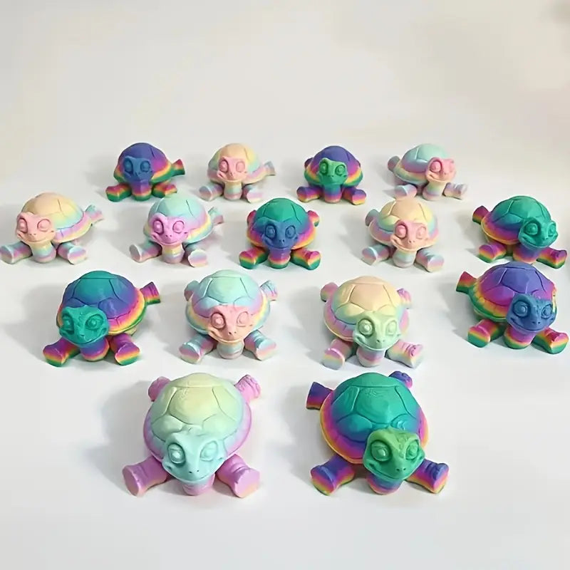 Flexi Multicoloured articulated turtle with secret storage