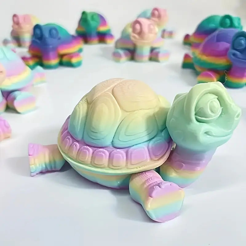 Flexi Multicoloured articulated turtle with secret storage