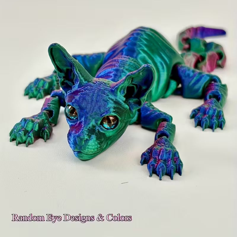 Flexi Articulated Sphinx Cat 9.06in 23cm Blue Violet