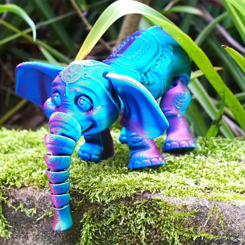 Adorable Multi Coloured Flexi Articulated Elephant